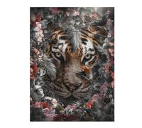 Puzzles for Adults 52x38cm/1000pcs Tiger Amidst Flowers Puzzles for Adults Brain Teaser Game Perfect Decoration Unique Birthday And Xmas Gifts 52x38cm/1000pcs