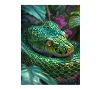 Puzzles for Adults 52x38cm/1000pcs Tropical Green Snake Jigsaws for Adults Brain Teaser Game Difficult Hard Challenging Game Gifts 52x38cm/1000pcs