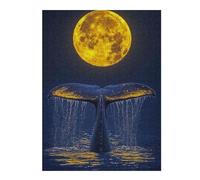 Puzzles for Adults 52x38cm/1000pcs Whale Tail Under Full Moon Adult Jigsaw Puzzle Toy Wall Decor Perfect Decoration Christmas Birthday Gifts 52x38cm/1000pcs