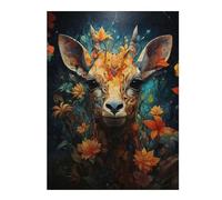 Puzzles for Adults 52x38cm/1000pcs Whimsical Deer Portrait Adult Jigsaw Puzzle Hands-on Game Precision Cutting Challenging Game Gifts 52x38cm/1000pcs