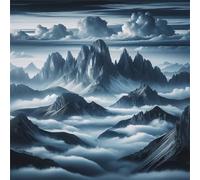 Puzzles for Adults 60 Piece,Misty Mountains Landscape jigsaw puzzles for adults 60 pieces Puzzle Classic Educational Game puzzle for Family Game and Birthday Gifts