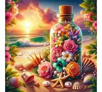 Puzzles for Adults 70 Piece,Sunset Beach Bottle jigsaw puzzles for adults 70 pieces Puzzle Classic Educational Game puzzle for Family Game and Birthday Gifts