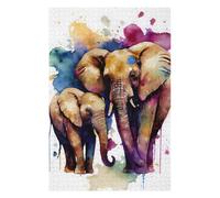 Puzzles for Adults 75x50cm/1000pcs A Pair of Loving Elephants Jigsaws for Adults Brain Teaser Game Difficult Hard Challenging Game Gifts 75x50cm/1000pcs