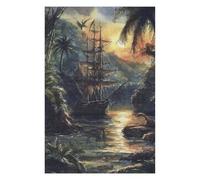 Puzzles for Adults 75x50cm/1000pcs A Pirate Ship Sails Teenagers Puzzles Toy Wall Decor Staycation Kill Time Christmas Birthday Gifts 75x50cm/1000pcs