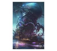 Puzzles for Adults 75x50cm/1000pcs Alien Cityscape Sci-Fi Monster Adult Jigsaw Puzzle Hands-on Game Precision Cutting Challenging Game Gifts 75x50cm/1000pcs