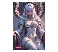 Puzzles for Adults 75x50cm/1000pcs Anime Angel on Throne with Roses Puzzles for Adults Anti-Stress Toys Perfect Decoration Challenging Game Gifts 75x50cm/1000pcs