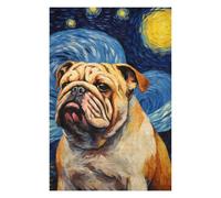 Puzzles for Adults 75x50cm/1000pcs Bulldog Starry Night Puzzle for Adults Brain Teaser Game Improve Memory Fun at Home Activities, 75x50cm/1000pcs