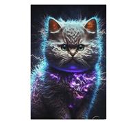 Puzzles for Adults 75x50cm/1000pcs Cat Electric Sparks Dark Puzzle for Adults Brain Teaser Game Improve Memory Fun at Home Activities, 75x50cm/1000pcs