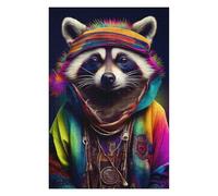 Puzzles for Adults 75x50cm/1000pcs Colorful Raccoon Animals Jigsaws for Adults Brain Teaser Game Difficult Hard Challenging Game Gifts 75x50cm/1000pcs