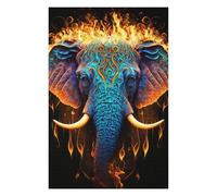 Puzzles for Adults 75x50cm/1000pcs Flaming Elephant Artwork Adult Jigsaw Puzzle Hands-on Game Precision Cutting Challenging Game Gifts 75x50cm/1000pcs