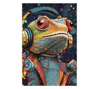 Puzzles for Adults 75x50cm/1000pcs Frog DJ in Colorful Artwork Puzzles for Adults Brain Teaser Game Perfect Decoration Unique Birthday And Xmas Gifts 75x50cm/1000pcs