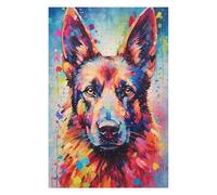 Puzzles for Adults 75x50cm/1000pcs German Shepherd Colorful Jigsaws for Adults Brain Teaser Game Difficult Hard Challenging Game Gifts 75x50cm/1000pcs