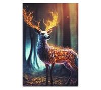 Puzzles for Adults 75x50cm/1000pcs Mystical Deer in Forest Jigsaws for Adults Brain Teaser Game Difficult Hard Challenging Game Gifts 75x50cm/1000pcs