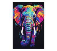 Puzzles for Adults 75x50cm/1000pcs Neon Elephant Jigsaws for Adults Brain Teaser Game Difficult Hard Challenging Game Gifts 75x50cm/1000pcs