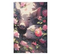 Puzzles for Adults 75x50cm/1000pcs Pigs in Flowers Puzzles for Adults Brain Teaser Game Perfect Decoration Unique Birthday And Xmas Gifts 75x50cm/1000pcs