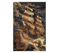 Puzzles for Adults 75x50cm/1000pcs Pirate Ship Lost at Sea Teenagers Puzzles Toy Wall Decor Staycation Kill Time Christmas Birthday Gifts 75x50cm/1000pcs
