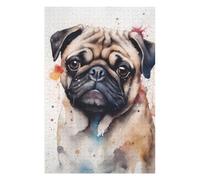 Puzzles for Adults 75x50cm/1000pcs Pug Splash Painting Puzzle for Adults Brain Teaser Game Improve Memory Fun at Home Activities, 75x50cm/1000pcs