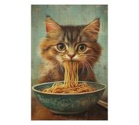 Puzzles for Adults 75x50cm/1000pcs Puzzles Cat Eating Noodles from A Bowl Jigsaw for Adults Relaxing Games But Fun And Humorous Deal As Gifts for The Whole Family 75x50cm/1000pcs