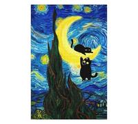 Puzzles for Adults 75x50cm/1000pcs Puzzles Cats on The Crescent Moon Jigsaw for Adults Relaxing Games Presents for Women Stress Reduction Gifts 75x50cm/1000pcs