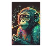 Puzzles for Adults 75x50cm/1000pcs Puzzles Colorful Smoking Monkey Art Jigsaw for Adults Relaxing Games But Fun And Humorous Deal As Gifts for The Whole Family 75x50cm/1000pcs