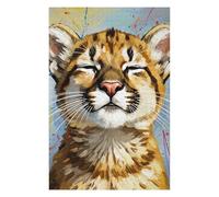 Puzzles for Adults 75x50cm/1000pcs Puzzles Content Cougar Cub Portrait Painting Jigsaw for Adults Relaxing Games Presents for Women Stress Reduction Gifts 75x50cm/1000pcs