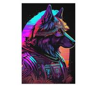 Puzzles for Adults 75x50cm/1000pcs Puzzles Neon Wolf Portrait-2 Adult Puzzles Brain Teaser Game Birthday Present Unique Birthday And Gifts 75x50cm/1000pcs