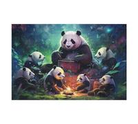 Puzzles for Adults 75x50cm/1000pcs Puzzles Pandas Roasting Marshmallows in The Forest Jigsaws for Adults Family Games But Fun And Humorous for Birthday, Chrismas 75x50cm/1000pcs