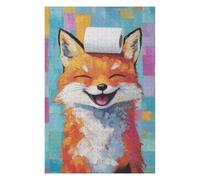 Puzzles for Adults 75x50cm/1000pcs Puzzles Smiling Fox with Toilet Paper Jigsaw for Adults Relaxing Games Presents for Women Stress Reduction Gifts 75x50cm/1000pcs