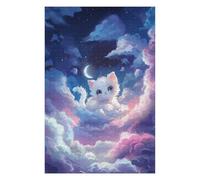 Puzzles for Adults 75x50cm/1000pcs Puzzles White Kitten Dreamworld Jigsaw for Adults Relaxing Games Presents for Women Stress Reduction Gifts 75x50cm/1000pcs