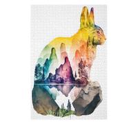 Puzzles for Adults 75x50cm/1000pcs Rabbit Nature Watercolors Jigsaws for Adults Brain Teaser Game Difficult Hard Challenging Game Gifts 75x50cm/1000pcs