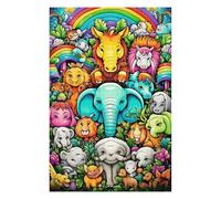 Puzzles for Adults 75x50cm/1000pcs Rainbow Animal Parade Puzzles for Adults Brain Teaser Game Perfect Decoration Unique Birthday And Xmas Gifts 75x50cm/1000pcs