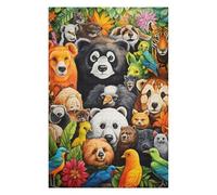 Puzzles for Adults 75x50cm/1000pcs Rainbow Wildlife Gathering Puzzles for Adults Brain Teaser Game Perfect Decoration Unique Birthday And Xmas Gifts 75x50cm/1000pcs