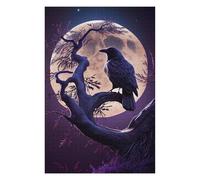 Puzzles for Adults 75x50cm/1000pcs Raven Moon Jigsaws for Adults Brain Teaser Game Difficult Hard Challenging Game Gifts 75x50cm/1000pcs