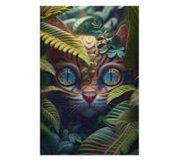 Puzzles for Adults 75x50cm/1000pcs Tiger Cat in Jungle Adult Jigsaw Puzzle Hands-on Game Precision Cutting Challenging Game Gifts 75x50cm/1000pcs