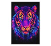 Puzzles for Adults 75x50cm/1000pcs Tiger Colorful Black BG Jigsaws for Adults Brain Teaser Game Difficult Hard Challenging Game Gifts 75x50cm/1000pcs