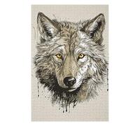 Puzzles for Adults 75x50cm/1000pcs Vintage Paint Wolf Jigsaws for Adults Brain Teaser Game Difficult Hard Challenging Game Gifts 75x50cm/1000pcs