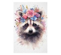 Puzzles for Adults 75x50cm/1000pcs Watercolor Raccoon Art Jigsaws for Adults Brain Teaser Game Difficult Hard Challenging Game Gifts 75x50cm/1000pcs