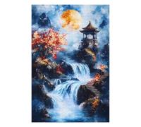 Puzzles for Adults 75x50cm/1000pcs Waterfall Under Full Moon Puzzle for Adults Brain Teaser Game Improve Memory Fun at Home Activities, 75x50cm/1000pcs
