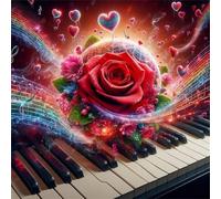 Puzzles for Adults 90 piece,Piano Roses Flowers jigsaw puzzles for adults 90 pieces Puzzle Classic Educational Game puzzle for Family Game and Birthday Gifts