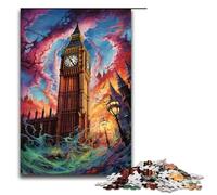 Puzzles for Adults A Large Bell Tower Above The City 1000 Piece Wooden Jigsaw for Kids Age 12 Years Up Home Decoration 1000 PCS(75x50cm)