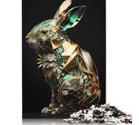 Puzzles for Adults Abstract Geometric Rabbit 500 Piece Jigsaw Puzzles Wood Puzzle for Adults And Age 18 Years Up Puzzle Fun Puzzles Games 500pcs (52x38cm)