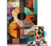 Puzzles for Adults Abstract Guitar Jigsaw Puzzles for Adults 1000 Piece,Fun Activity for Home, Rainy Days Toys, Birthday Gifts 26x38cm