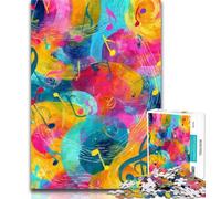 Puzzles for Adults Abstract Music Notes 1000 Piece Jigsaw Puzzles for Adults Gifts,Challenging Game And Family Play Secret Santa Gifts 50x75cm
