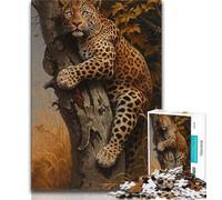 Puzzles for Adults African Cheetah Adult Jigsaws 1000 Piece,with Fully Interlocking Randomly Shaped Pieces for And 14 Years Old (50x75cm)