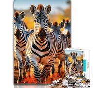 Puzzles for Adults African Zebra 1000 Piece Jigsaw Puzzles,Learning Educational Toys Family Games Birthday Present, Gifts 26x38cm