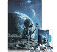 Puzzles for Adults Aliens from Outer Space Jigsaw Puzzles for Adults,Toys Educational Games Stress Relieving Great Gifts And Toys 26x38cm