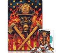 Puzzles for Adults American Firefighters 1000 Piece Jigsaw Puzzles,Learning Educational Toys Family Games Birthday Present, Gifts (50x75cm)