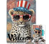 Puzzles for Adults American Leopard Jigsaws Puzzles 1000 Pieces for Adults Gifts,Family Entertainment Toys Is Ideal As A Gift for The Whole Family 50x75cm