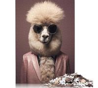 Puzzles for Adults And Alpaca Funny Animal 1000 Piece Jigsaw Puzzle Game Wooden Puzzle for Adults & for Age 18 And Up Brain Teaser Game 1000pcs (75x50cm)