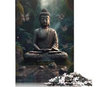 Puzzles for Adults And Buddhist Forest Zen Buddha 1000 Piece Jigsaw Puzzle Game Wooden Puzzle for Adults & for Age 18 And Up Brain Teaser Game 1000pcs (75x50cm)